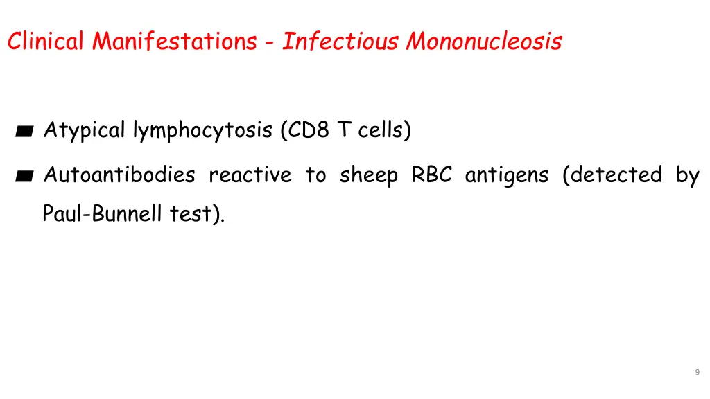 clinical manifestations infectious mononucleosis 1
