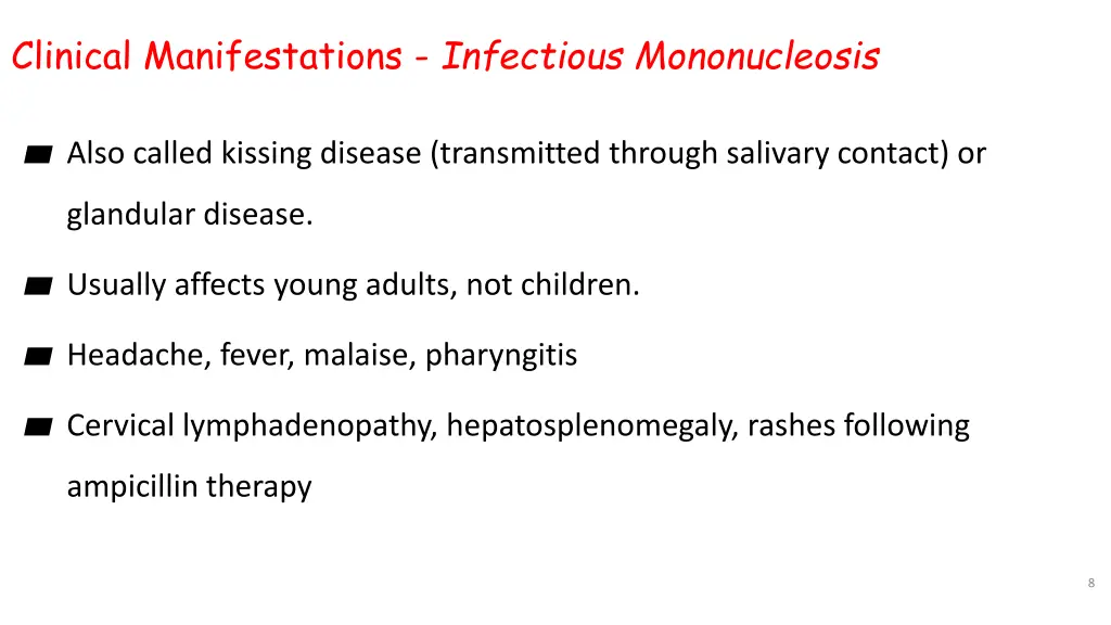 clinical manifestations infectious mononucleosis