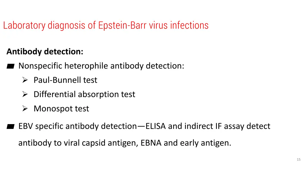 laboratory diagnosis of epstein barr virus