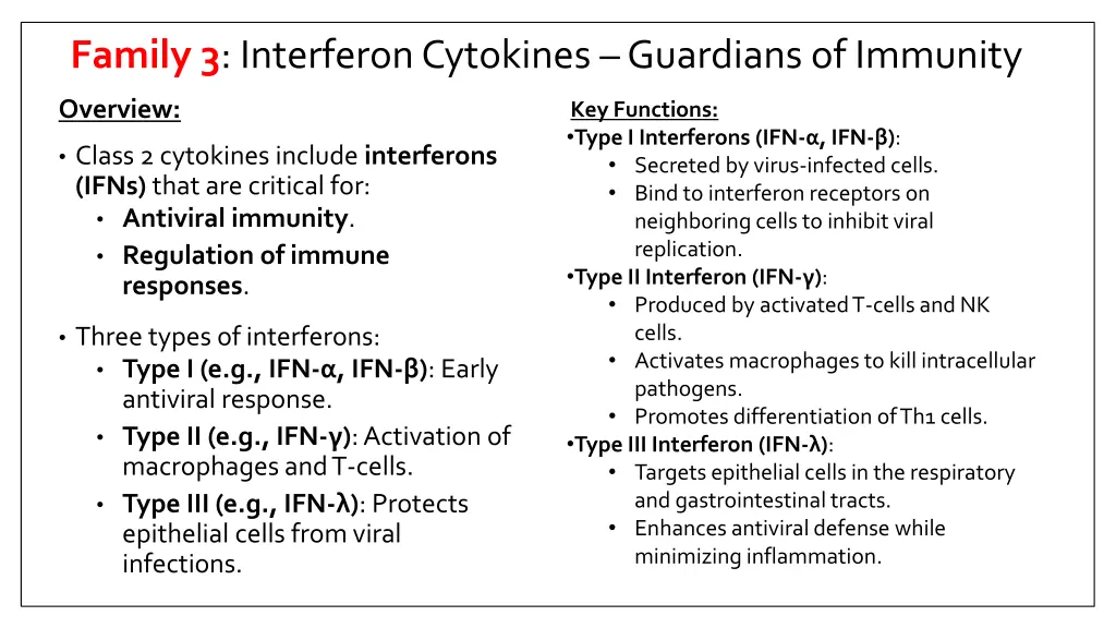 family 3 interferon cytokines guardians