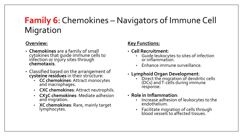family 6 chemokines navigators of immune cell