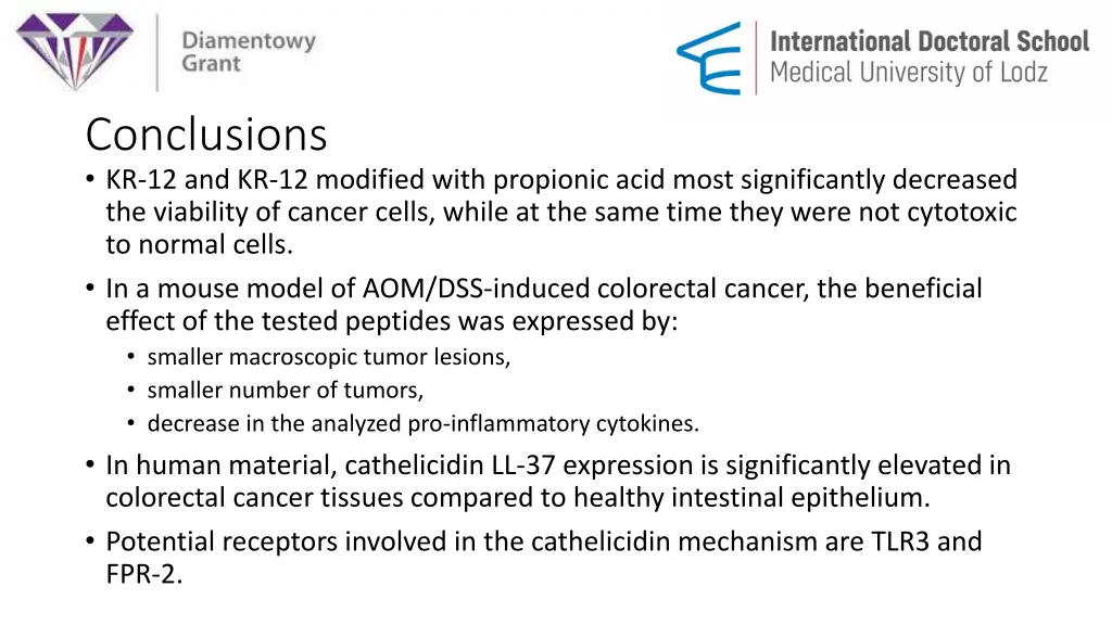 conclusions kr 12 and kr 12 modified with