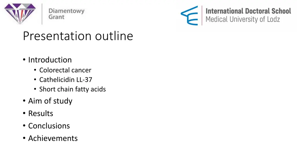 presentation outline