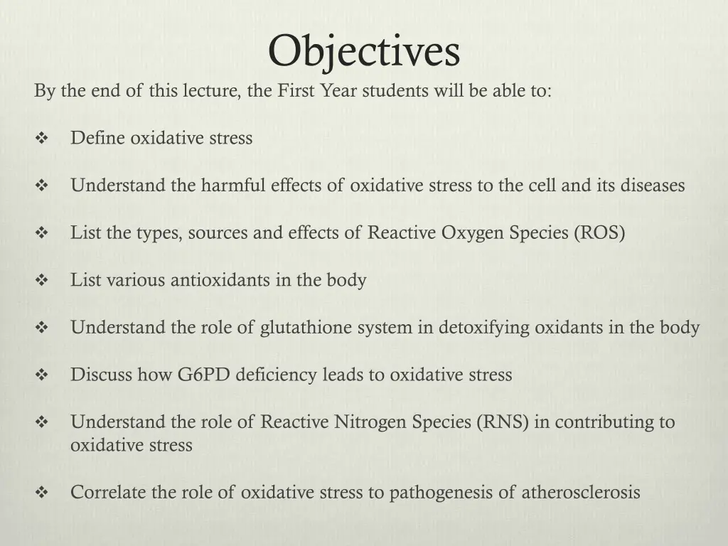 objectives