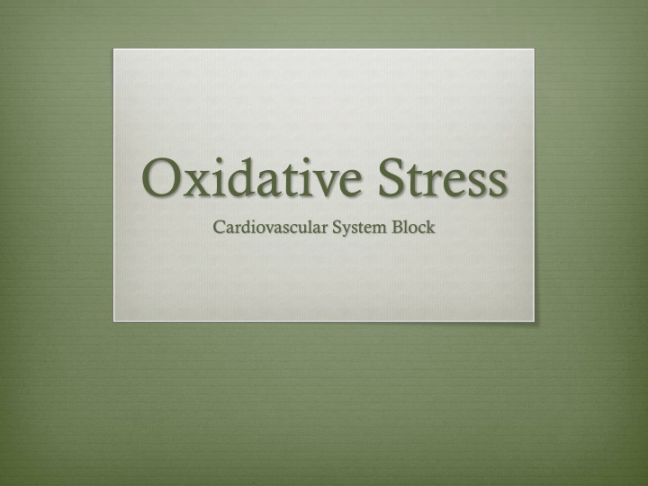 oxidative stress cardiovascular system block