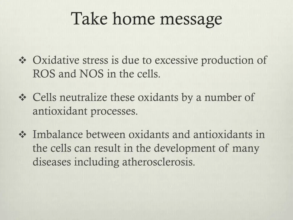 take home message