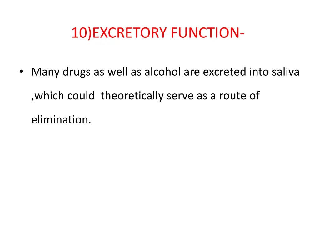10 excretory function