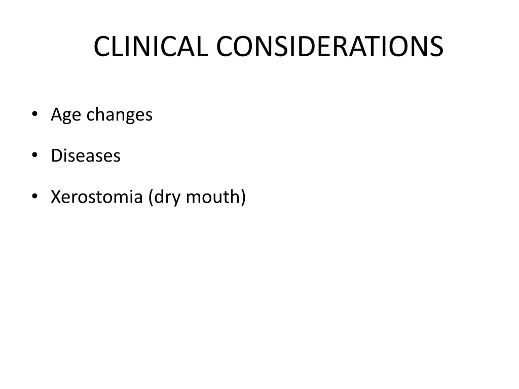 clinical considerations