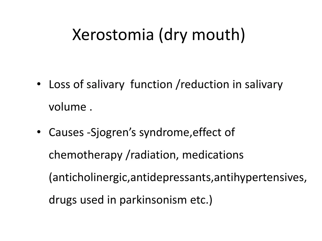 xerostomia dry mouth