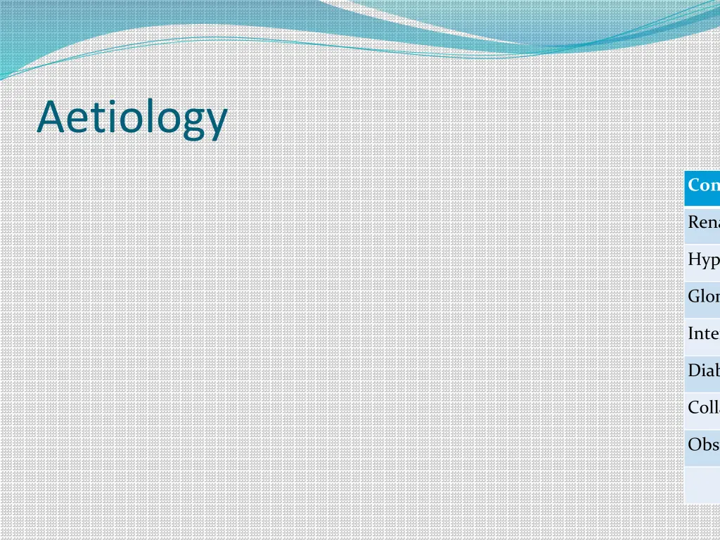 aetiology