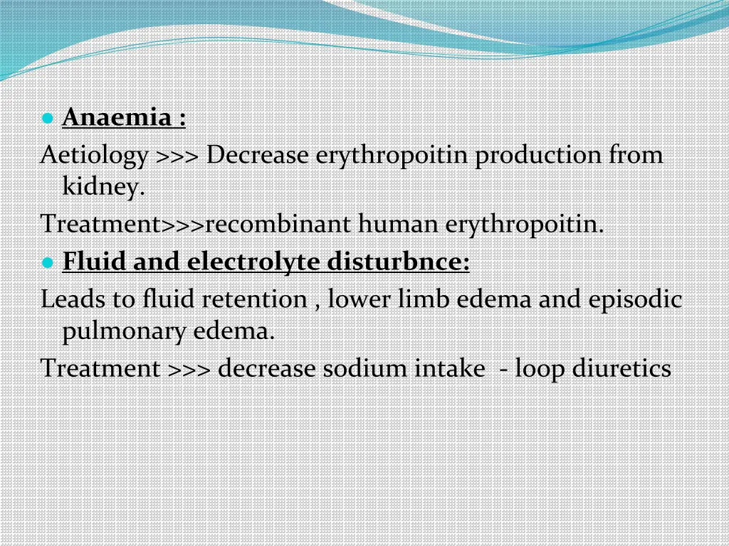 anaemia aetiology decrease erythropoitin