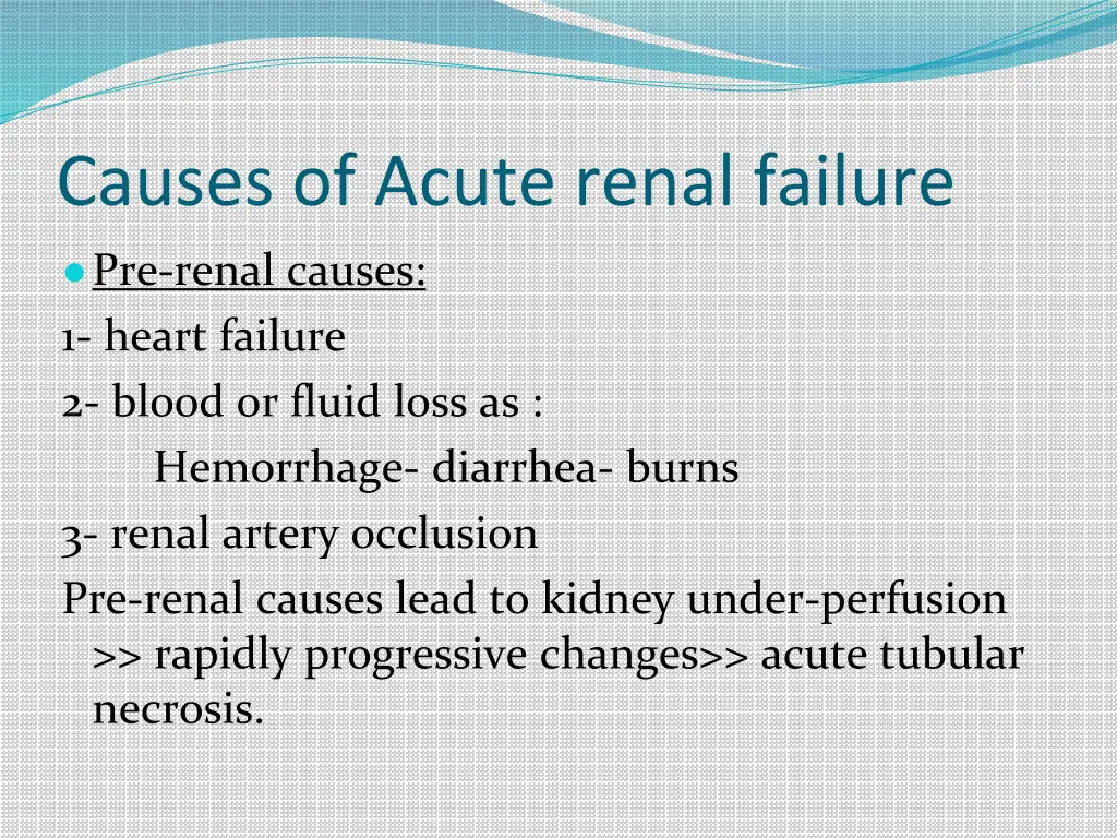 causes of acute renal failure pre renal causes