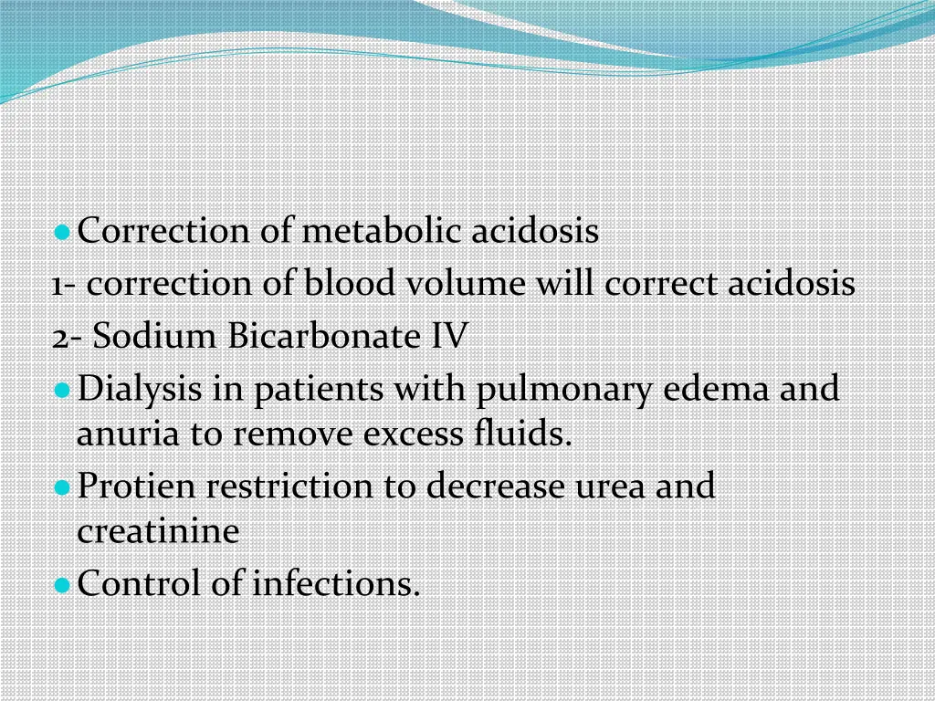 correction of metabolic acidosis 1 correction