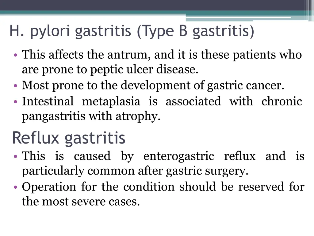 h pylori gastritis type b gastritis