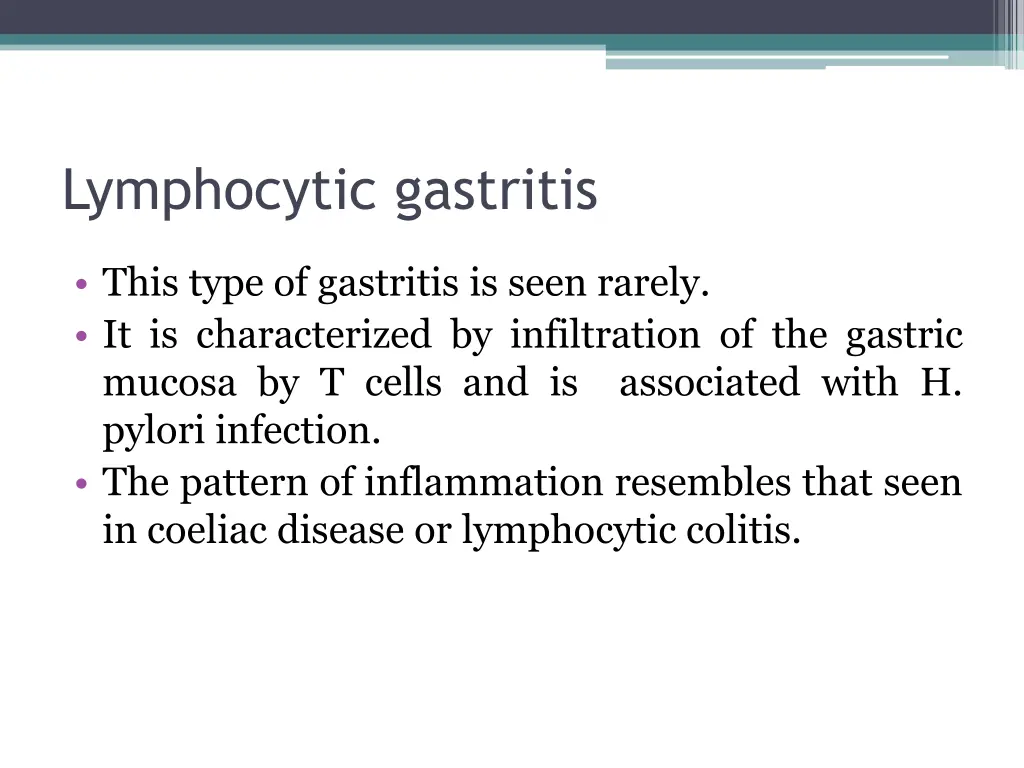 lymphocytic gastritis