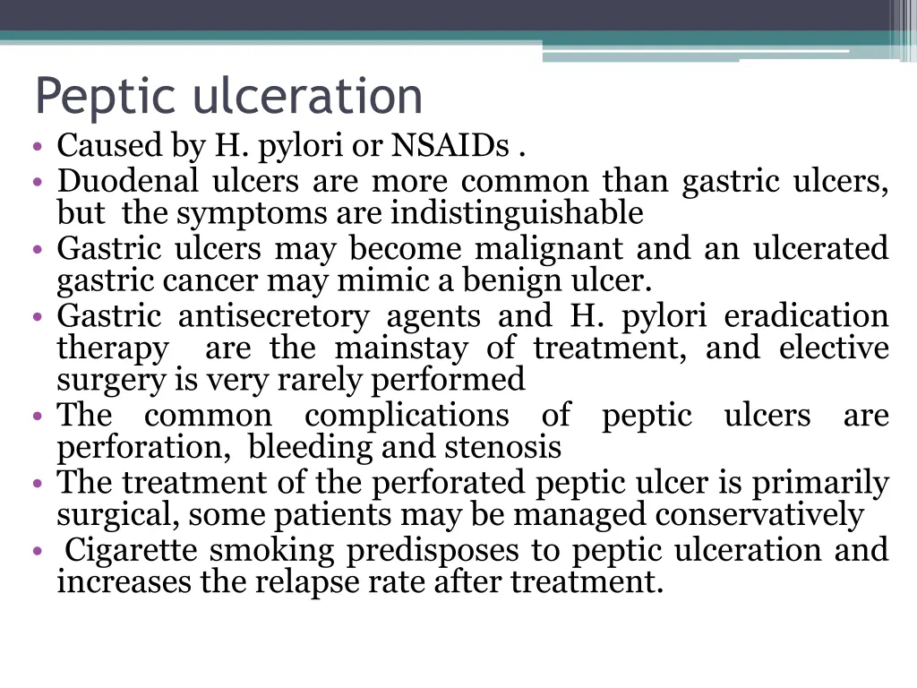 peptic ulceration caused by h pylori or nsaids
