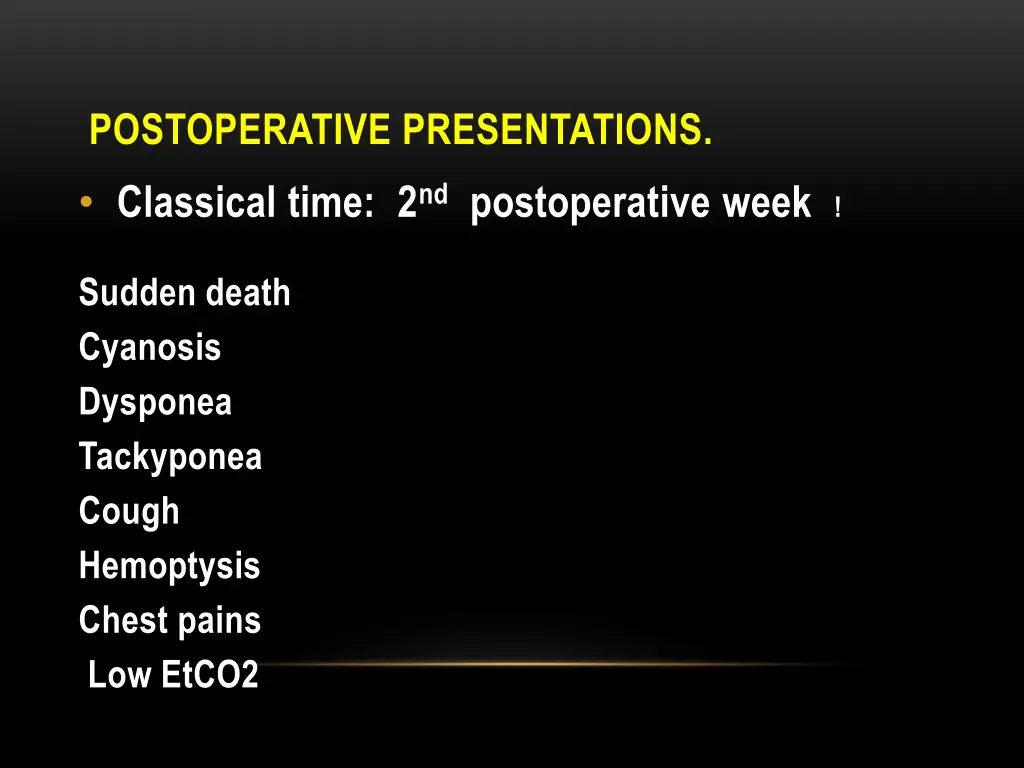 postoperative presentations