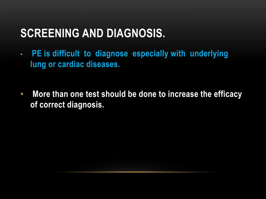 screening and diagnosis