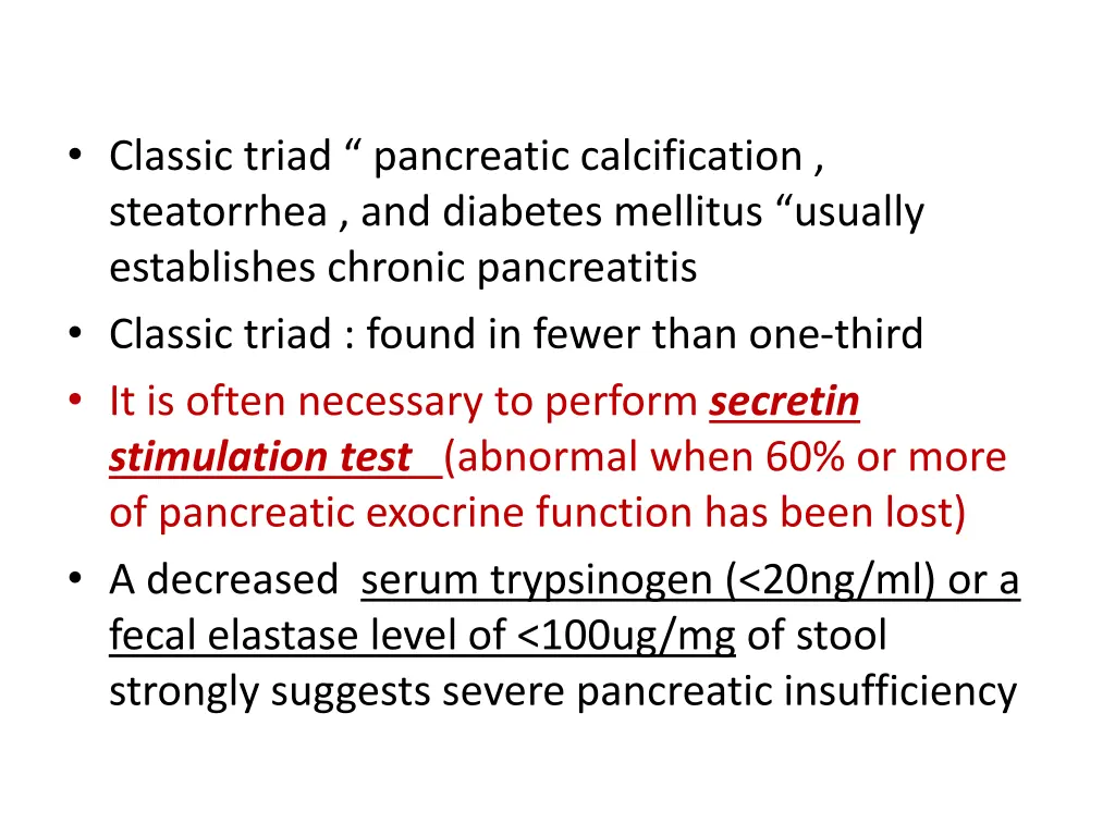 classic triad pancreatic calcification