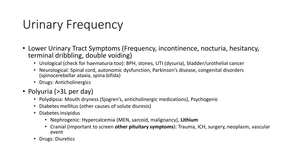 urinary frequency