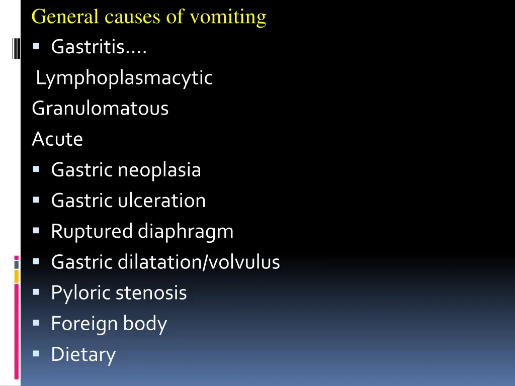 general causes of vomiting gastritis