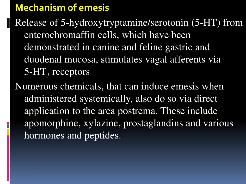 mechanism of emesis release