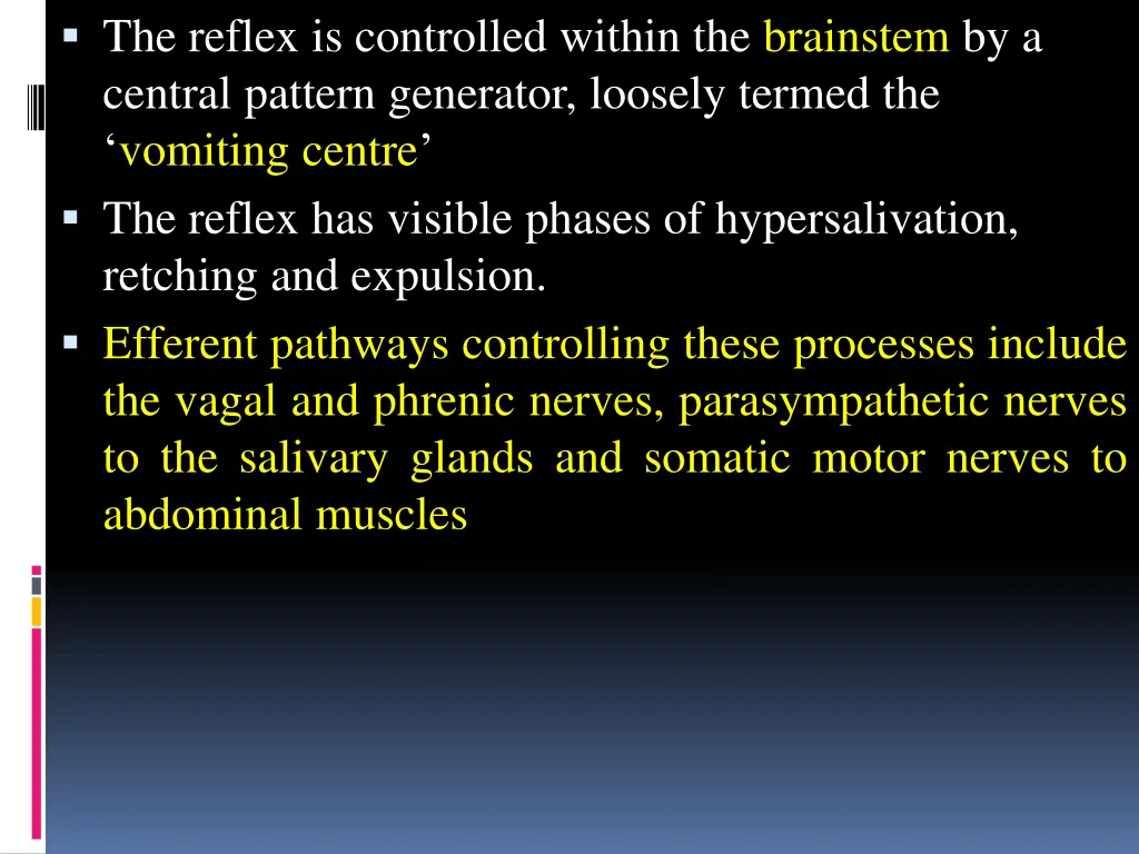 the reflex is controlled within the brainstem