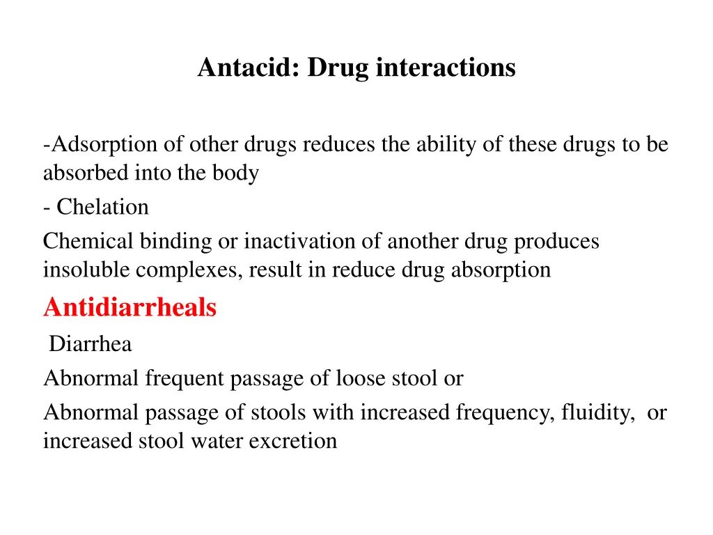 antacid drug interactions