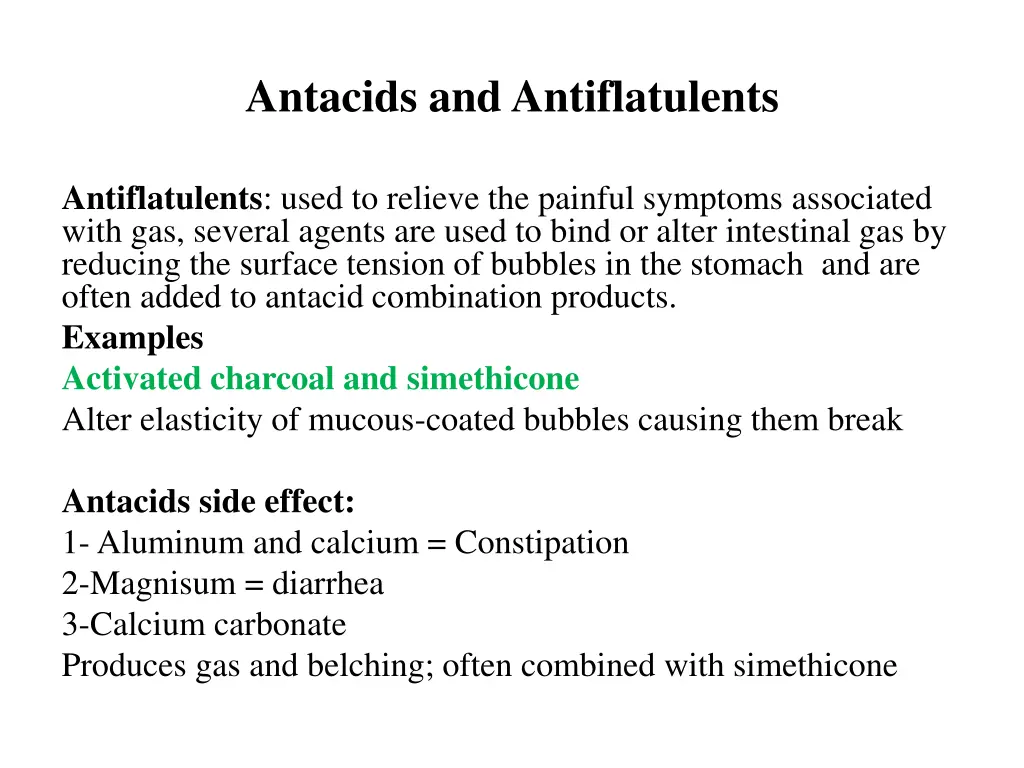 antacids and antiflatulents