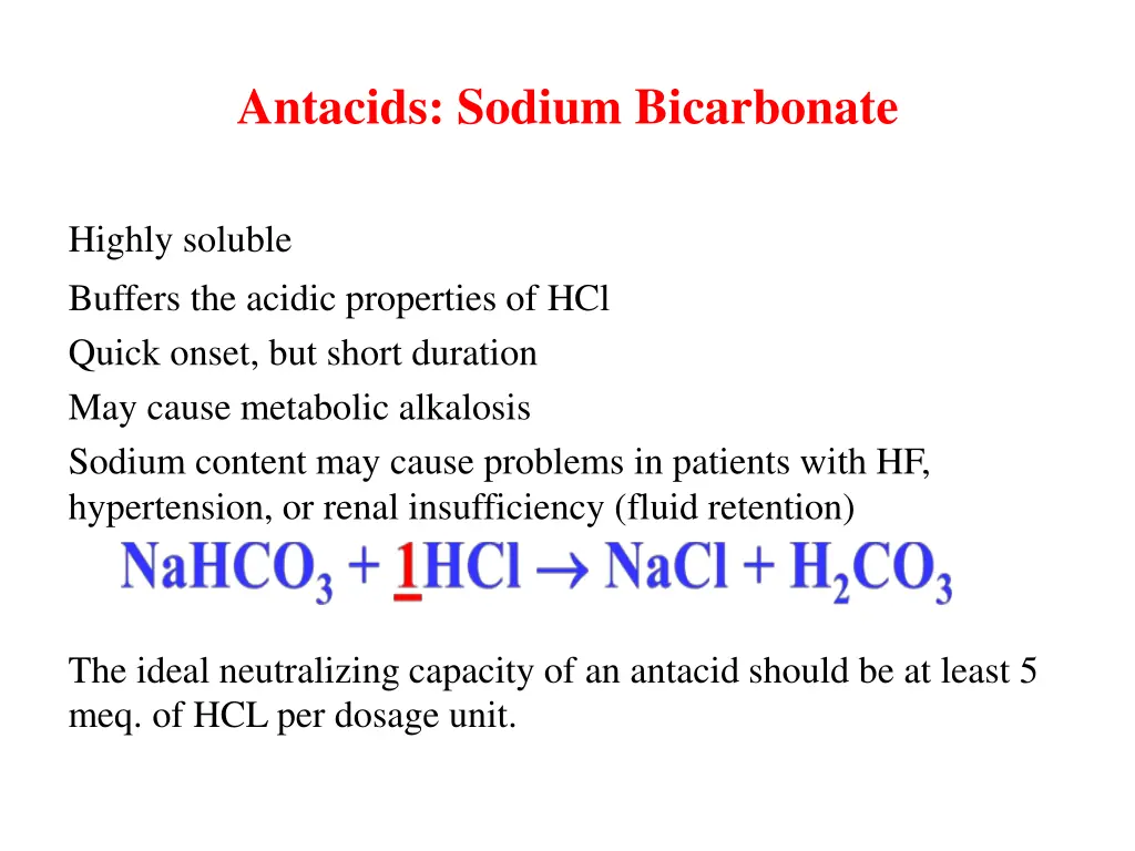 antacids sodium bicarbonate