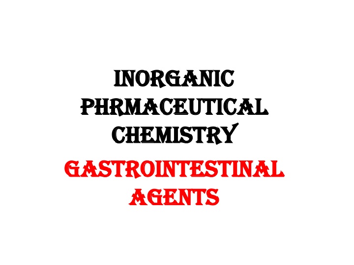 inorganic inorganic phrmaceutical phrmaceutical