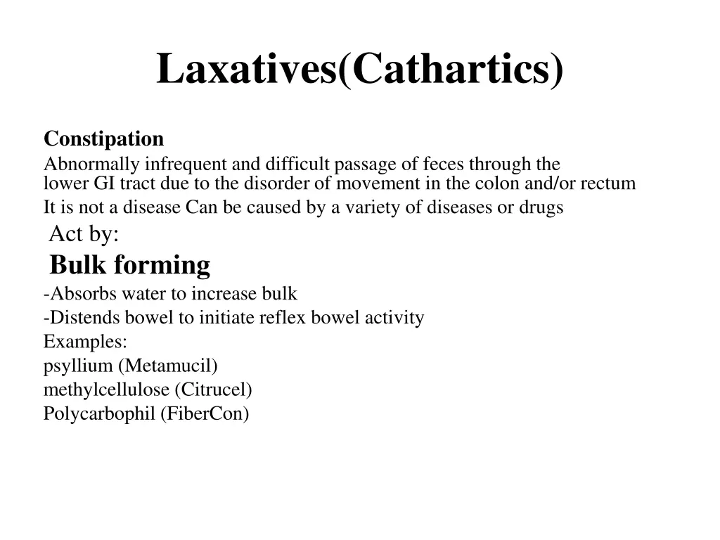 laxatives cathartics