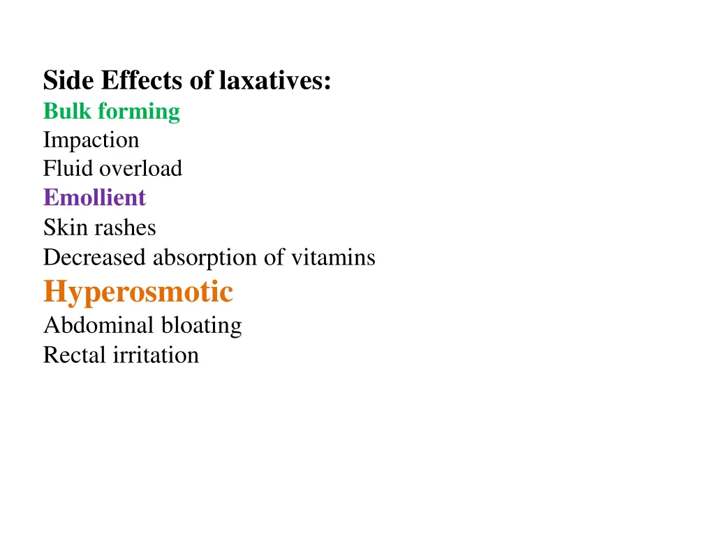 side effects of laxatives bulk forming impaction