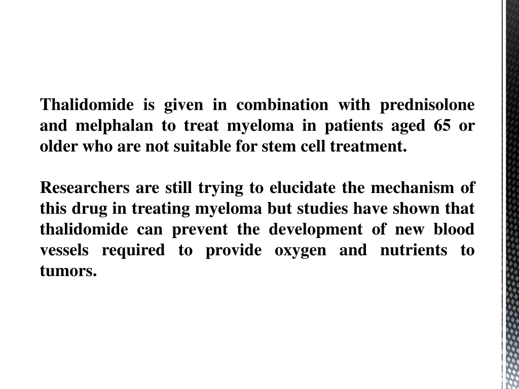 thalidomide is given in combination with