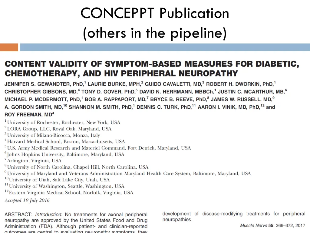 conceppt publication others in the pipeline