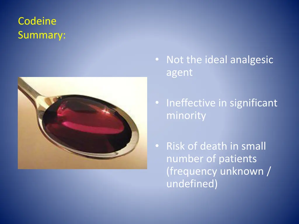 codeine summary