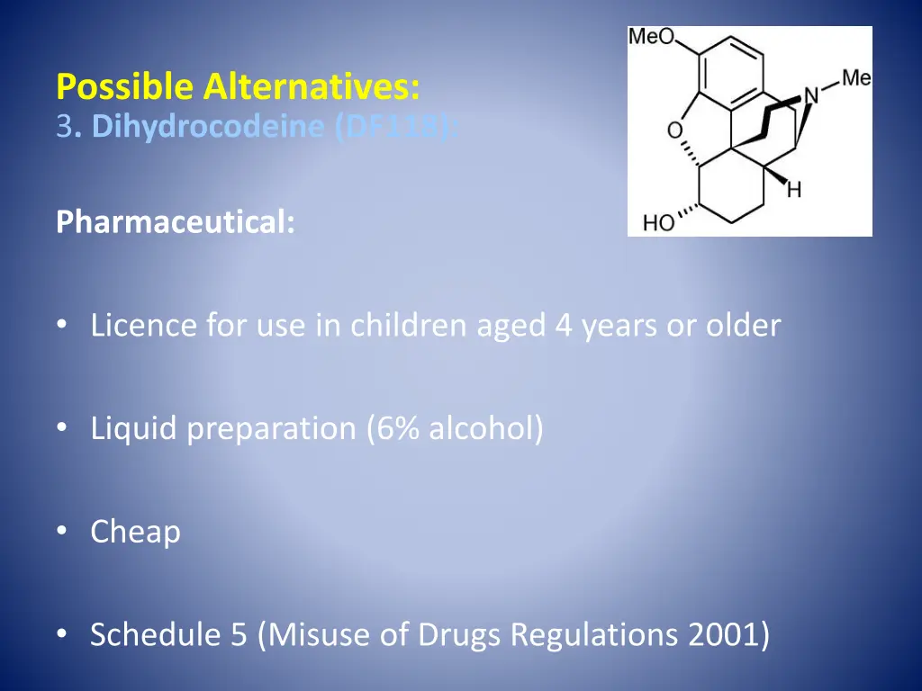 possible alternatives 3 dihydrocodeine df118 2