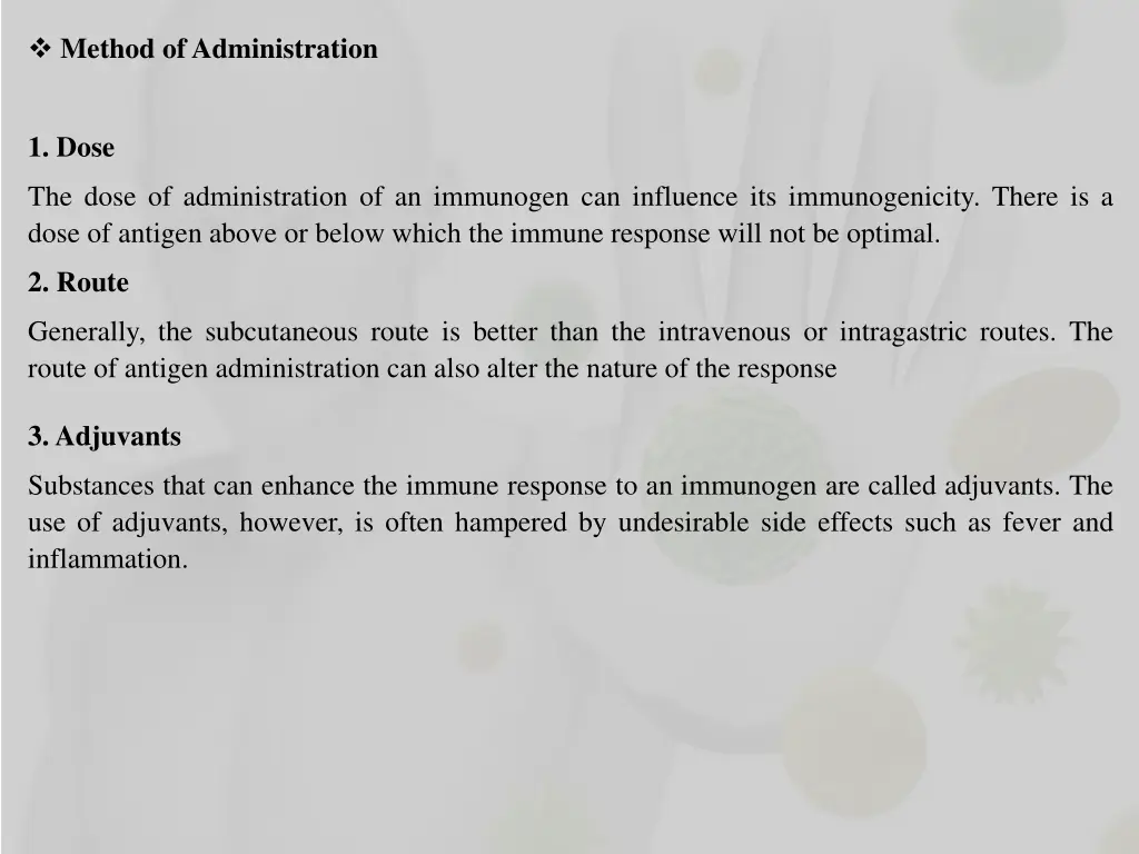 method of administration