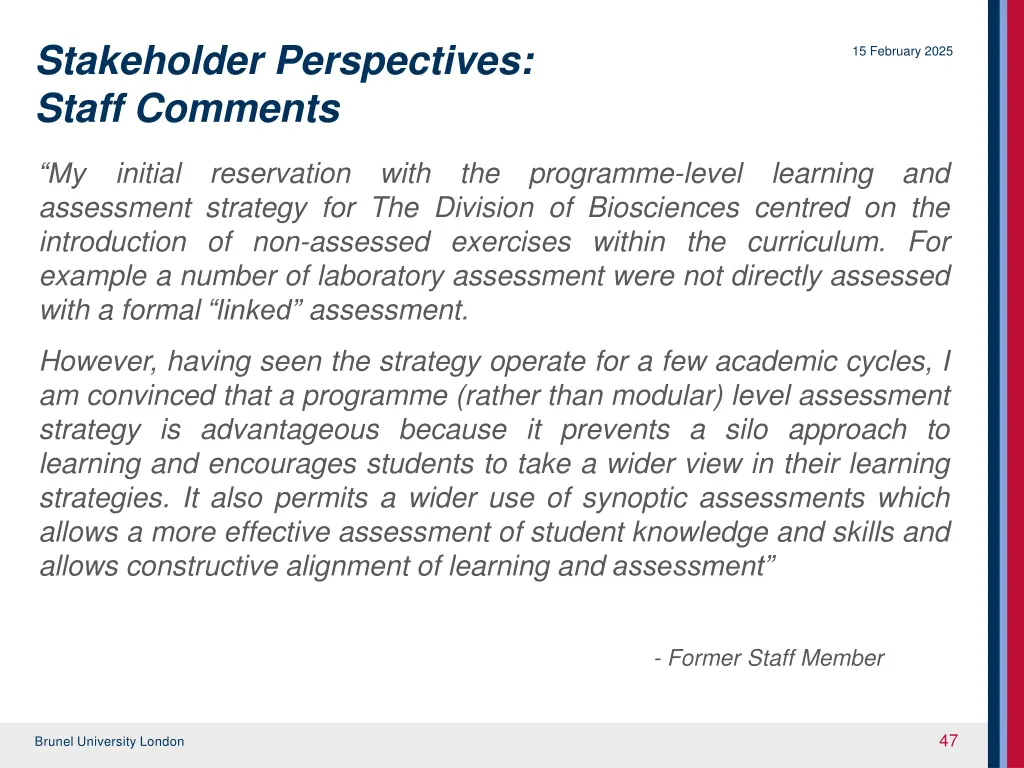 stakeholder perspectives staff comments
