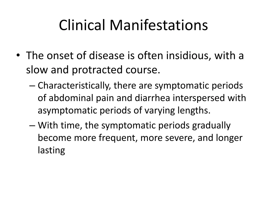 clinical manifestations