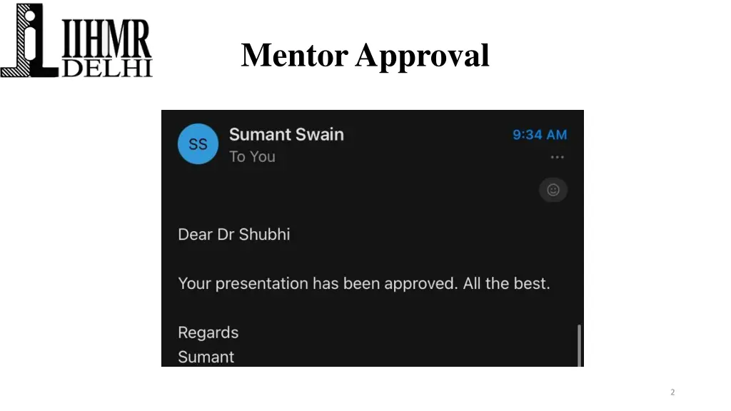 mentor approval