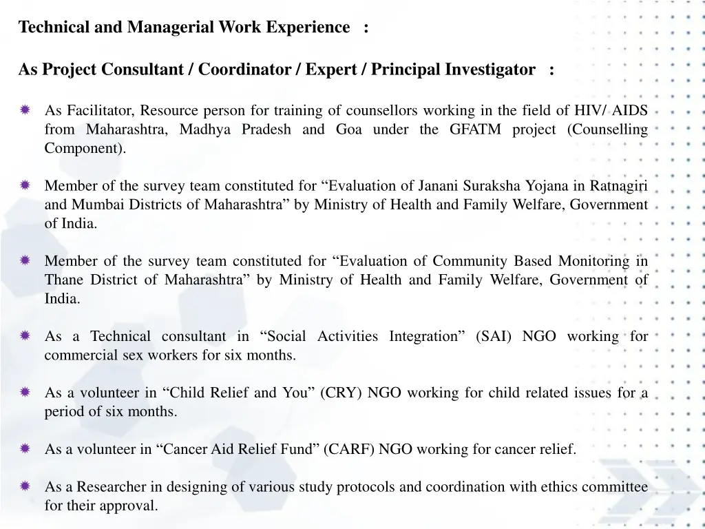 technical and managerial work experience 1