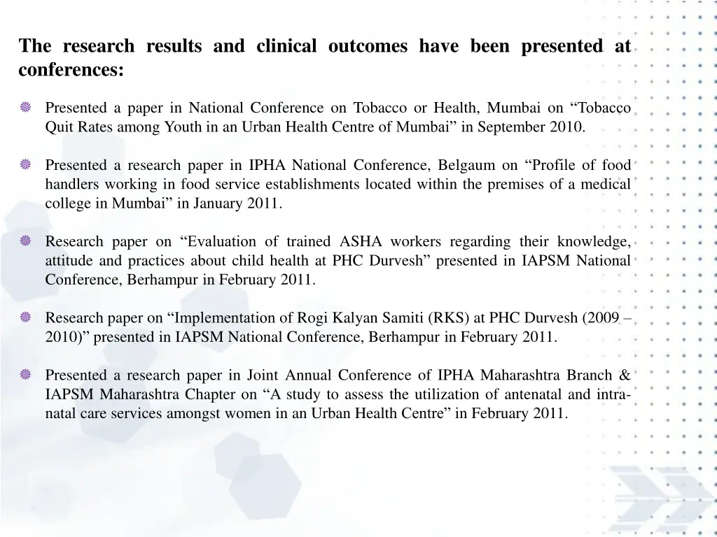 the research results and clinical outcomes have 1