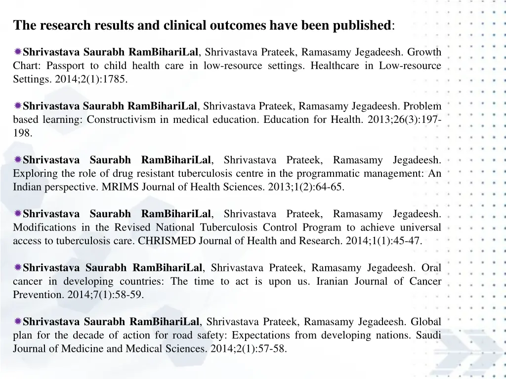 the research results and clinical outcomes have 13