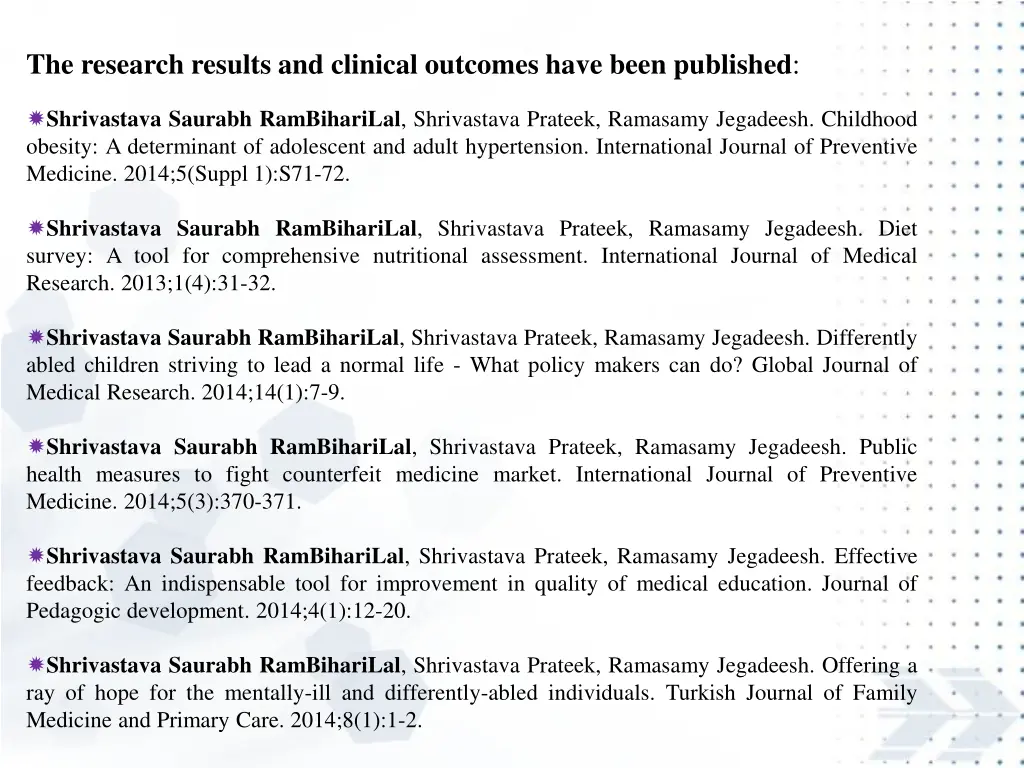 the research results and clinical outcomes have 14