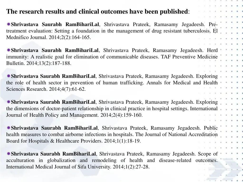 the research results and clinical outcomes have 15