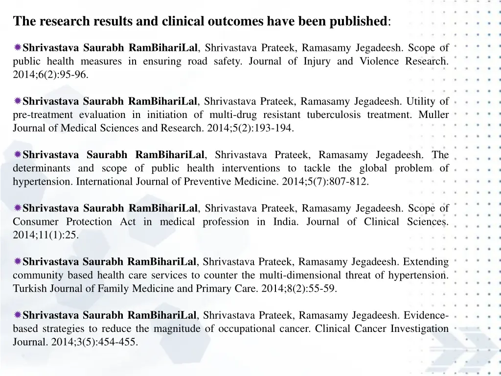 the research results and clinical outcomes have 18