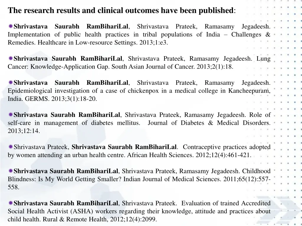 the research results and clinical outcomes have 4