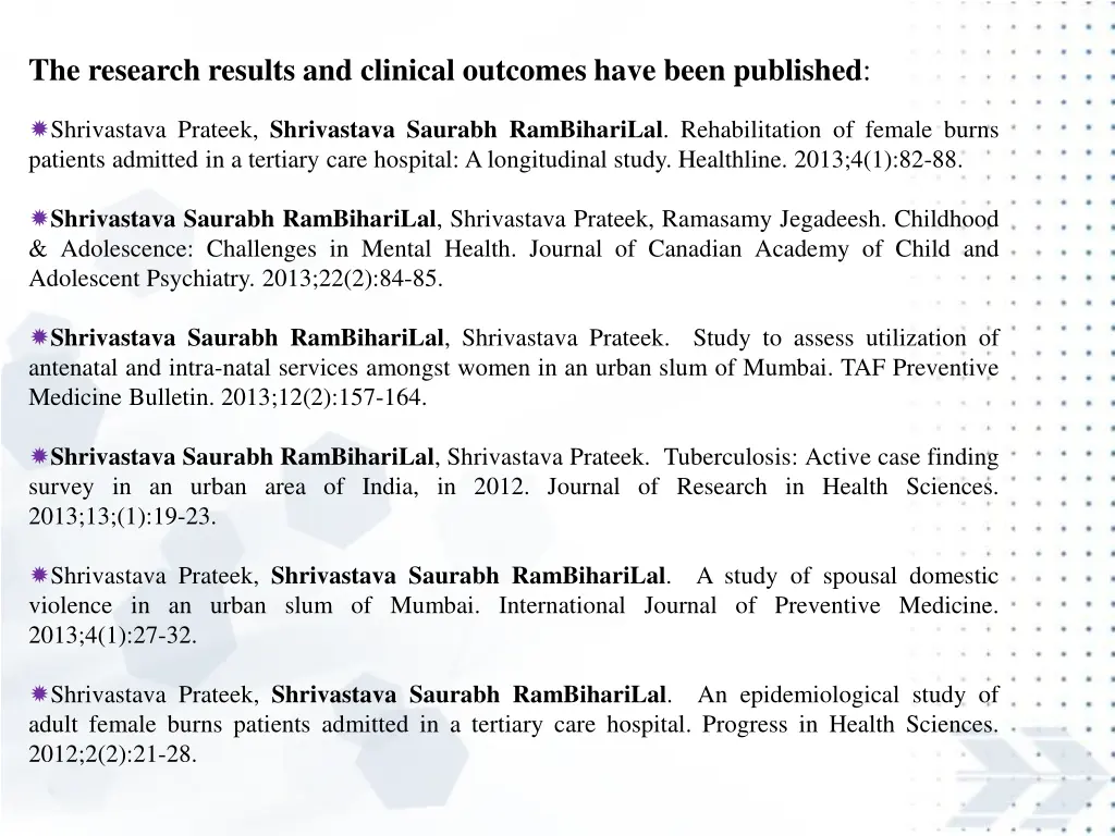 the research results and clinical outcomes have 5