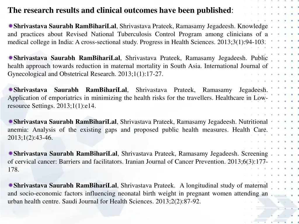 the research results and clinical outcomes have 7